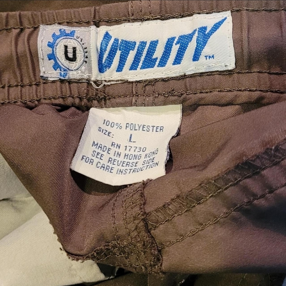 Vintage Utility Men's Cargo Jogger Pants, Size L, Khaki Brown - Picture 3 of 3